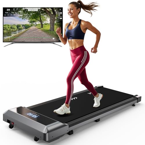 VOWVIT Laufband für Zuhause,Walking Pad Laufband mit LED Display 110KG Belastbarkeit, 1-6 km/h Geschwindigkeit, APP-Steuerung und Bluetooth - Flexibles Unter Schreibtisch Laufband