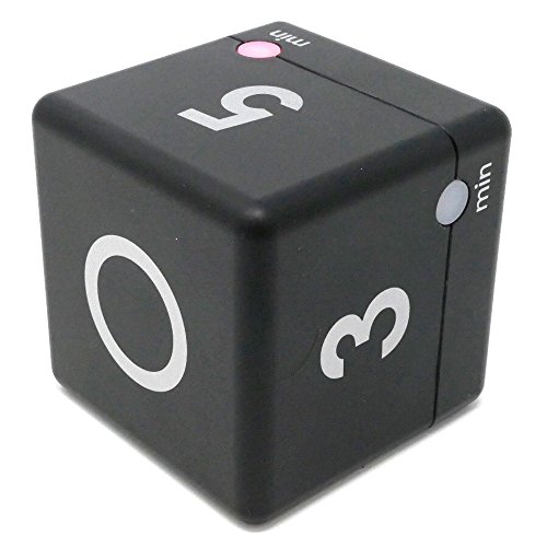 TFA Dostmann Digitaler Cube Timer, Zeitwürfel, Zeitmanagement, 6 x 6 x 6 cm, schwarz, 38.2040.01, L 60 x B 60 x H 60 mm