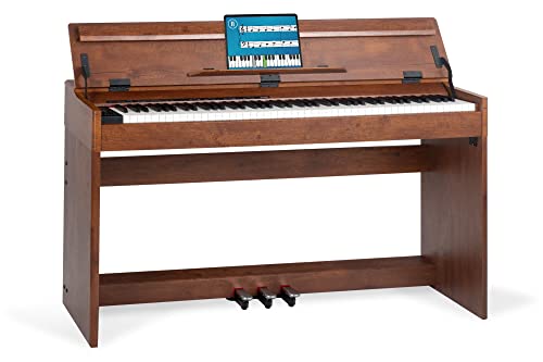 McGrey DP-18 WN E-Piano - 88 gewichtete Tasten mit Hammermechanik und Anschlagdynamik - 128 Klänge - Dual- und Split-Funktion - Tastaturabdeckung - 3 Pedale - Nussbaum matt
