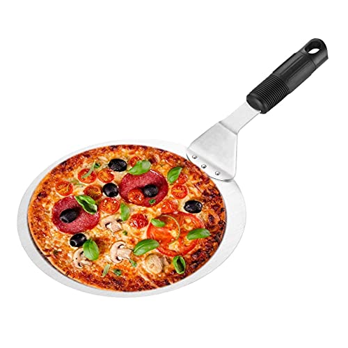 Nanxin Edelstahl Pizzaschaufel mit langem Griff, Pizzaschieber für Pizzaheber, Brotschieber(Rund)