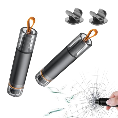 STFALI 2 Stück Gurtschneider Notfallhammer, Notfallhammer Auto Mit Gurtschneider,2 In 1 Car Accessories Wird mit Zwei Aufbewahrungswerkzeugen Geliefert, Auto Gadgets Notfall Pannenwerkzeug