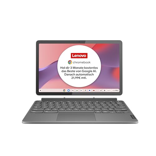 Lenovo Chromebook IdeaPad Duet 3 2-in-1 Tablet | 10,95' 2K Touch Display | Qualcomm Snapdragon 7c Gen 2 | 4GB RAM | 64GB SSD | Qualcomm Adreno Grafik | Chrome OS | QWERTZ | grau