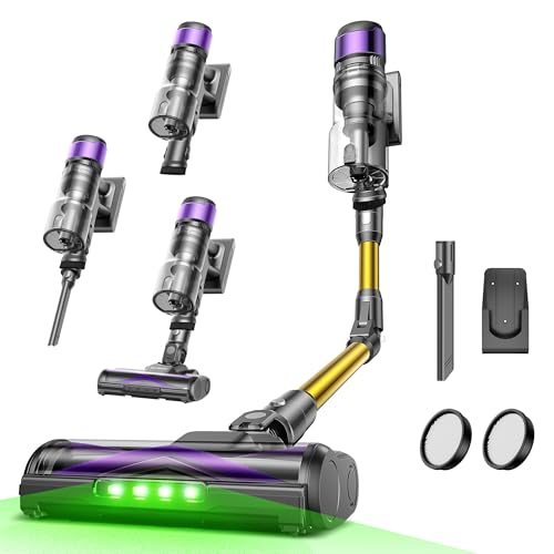 Ultenic U20 Akku Staubsauger, 55000Pa/ 600W/60Min Staubsauger Kabellos Mit Selbststehendes Design, Flexibles Biegegelenk, GreenEye-Technologie, Anti-Tangle Bodenbürste für Hartböden Teppiche Tierhaare