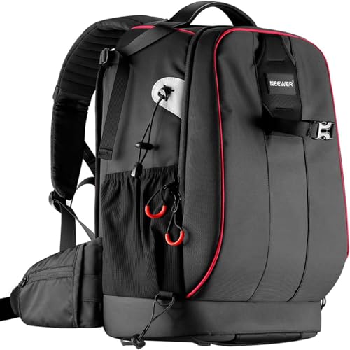 NEEWER Pro wasserdicht stoßfest Verstellbarer gepolsterter Kamera Rucksack Tasche mit Diebstahlschutz Zahlenschloss Kompatibel mit DJI Drone DSLR Stative Flash Objektiv und andere Zubehör