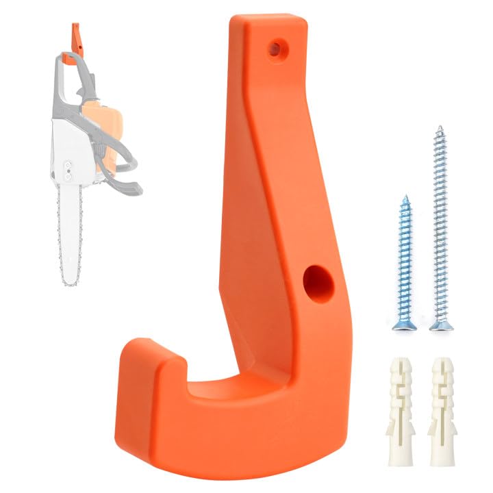 ELECTRAPICK Kettensäge- und Motorsägen-Wandhalterung, Gerätehalterung für Stihl Poulan und Poulan Pro,Husqvarna. Motorsägenhalter, Kettensägen-Zubehör, Winkelschleifer Halterung(Orange）