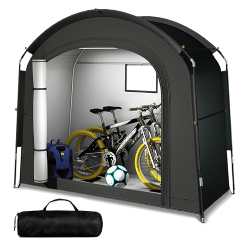 Fahrradzelt für 2-3 Fahrräder, Tragbare Fahrradgarage 200x80x165cm,mit 210D Oxford Gewebe PU4000 Wasserdicht Tragbar Camping Beistellzelt Fahrrad Garage Gerätezelt Outdoor Fahrradabdeckung Gartenzelt