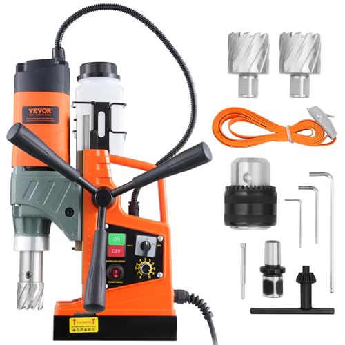 VEVOR Magnetisch Drill, 1450 W 40 mm Bohrdurchmesser, 12500 N 800 RPM Portable Profi Kernbohrmaschine, mit Variabler Geschwindigkeit, Bohrmaschine für jede Oberfläche Home Verbesserung