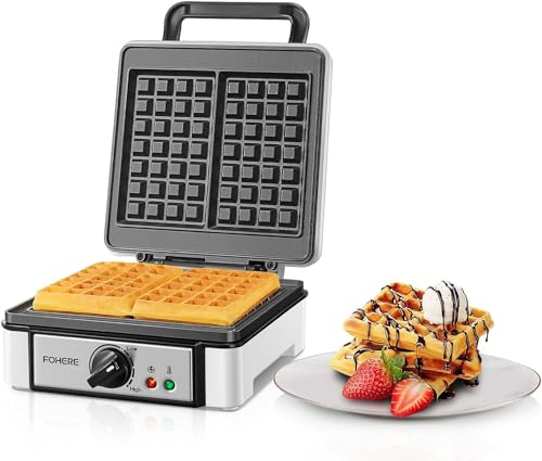 XL 2er Waffeleisen | 1200 Watt | Waffelautomat | Paninigrill | Waffeltoaster | Waffle Maker | Elektrogrill | XXL Wafflemaker | Waffel Eisen | Antihaftbeschichter FOHERE Waffelmacher