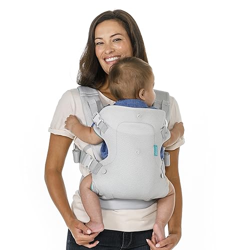 Infantino - Atmungsaktive Flip Convertible 4-in-1 Babytrage - Ergonomisch und bequem - Verstellbarer Taillengurt & Plüschträger - Leicht zu reinigen - Für Babys von 3,6 bis 14,5 kg