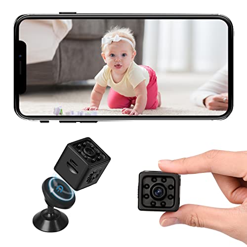 Trahoo Mini Kamera 1080P - WiFi Überwachungskamera mit Live Übertragung Handy APP, Heim Überwachungskamera mit Nachtsicht Kamera für Baby, Innen, Büro, Haustier, Garage
