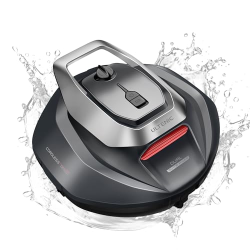 Ultenic Poolroboter Kabelloser Poolsauger Akku 5200 mAh, 90 Min Laufzeit, Automatische Reinigung und Automatisches Parken, Ideal für 80 ㎡ Oberirdische Pools, Pooleco 10