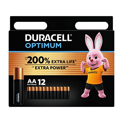 Duracell Optimum Batterien AA, 12 Stück, bis zu 200% zusätzliche Lebensdauer oder extra Power