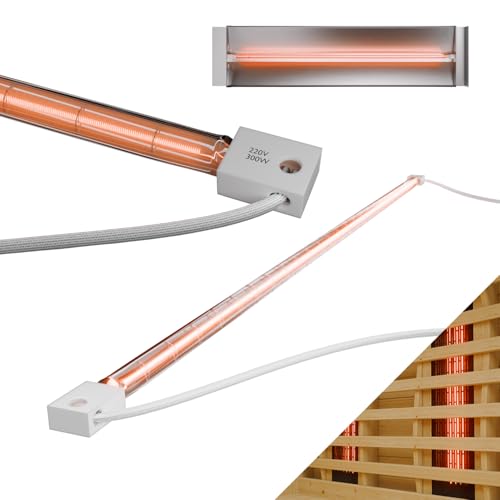 Dewello® Vollspektrumstrahler 580x10mm, 300 Watt Infrarotstrahler Strahler Heizstrahler für Infrarotkabine zum Wärmen | A B C Spektrum