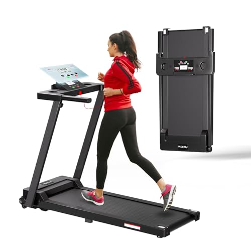 FitinOne Laufband für Zuhause, Laufband klappbar bis 6 km/h, mit LED-Anzeige, max. 150kg, 3HP kompakte Walking Pad für Zuhause und Büro, Keine Installation