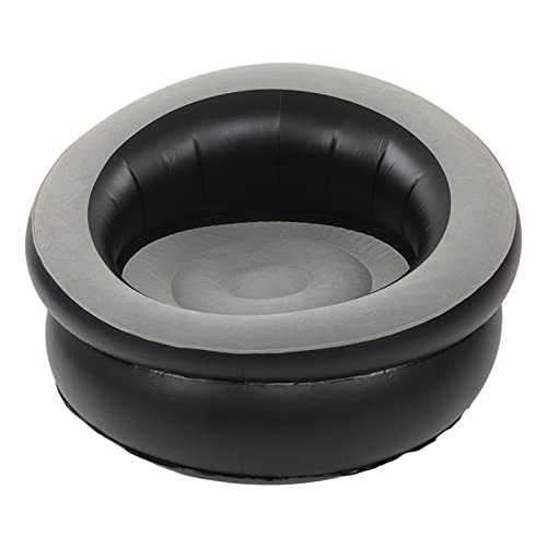 TOWEBOORY Aufblasbare Couch, Aufblasbarer Sofastuhl Tragbarer Aufblasbarer Stuhl Beflocktes Luftsofa mit Quick Valve Luftsessel für Wohnzimmer, Schlafzimmer, Lesezimmer, Büro, Balkon, Reisen(Grau)