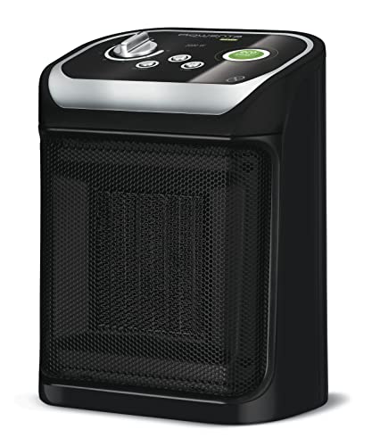 Rowenta Mini Excel Eco Safe Heizlüfter, 2 Leistungsstufen, kompakt, leise, Energiespar-Funktion, 1000-2000 Watt, 50 dB(A), waschbarer Filter, automatische Abschaltung, schwarz, SO9266