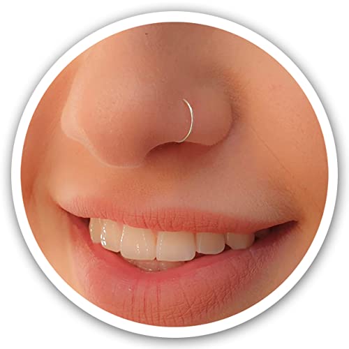 Fake Nasenring 24G – Clip-On Nasenschmuck aus 925 Sterling Silber – Kein Piercing nötig – Dünner Faux Ring für Frauen – Handgemacht – fake nose piercing ohne Loch