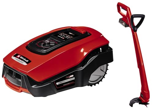 Einhell Mähroboter FREELEXO Kit 500 (Multizonenmäher, Bluetooth App-Steuerung, inkl. Trimmer GC-CT 18-24 Li P, 2,5 Ah PXC Akku + Schnellladegerät, Installationszubehör)