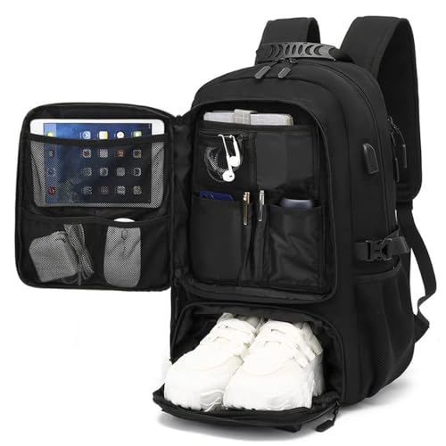 Aikelai 50L 60L 80L Groß Reiserucksack Herren,Erweiterbar Handgepäck Rucksack,17-Zoll Laptoptasche Arbeit Laptop Business Travel Backpacker Rucksack (50)