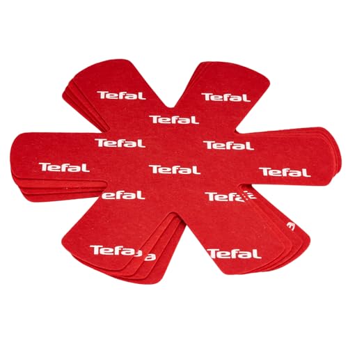 Tefal Ingenio 4er Set Pfannenschoner Filz Ø 38cm, Pfannenschutz zum Trennen und Schützen von Pfannen und Töpfen, Schutz vor unnötigen Kratzern, Ergänzung zu Ingenio Topf und Pfannensets, rot, K22030