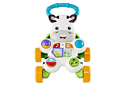 Fisher-Price Lern mit mir - Zebra Lauflernwagen, musikalisches Aktivitäts- und Gehspielzeug mit Lerninhalten, ab 6 Monaten, Version: Englisch Reduzierte Verpackung, GXC31