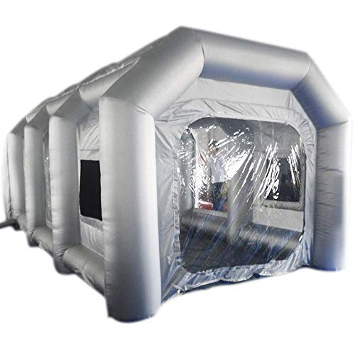 Futchoy Lackierkabine Zelt Aufblasbare Lackierkabine mit Filtersystem Transparentes Fenster Aufblasbares Zelt für Autolackierung ohne Gebläse (4 * 2,5 * 2,2 m)