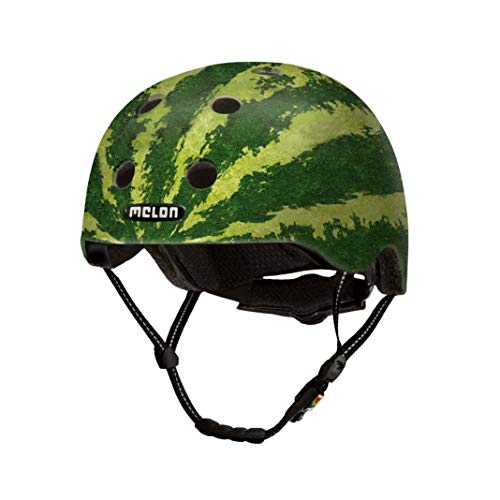 Melon Fahrradhelm »Real Melon« für Damen, Herren und Kinder | Leichter & sicherer urbaner Cityhelm mit Magnetverschluss, individuell anpassbar in grün, Wassermelone | Größe M-L (52–58cm)
