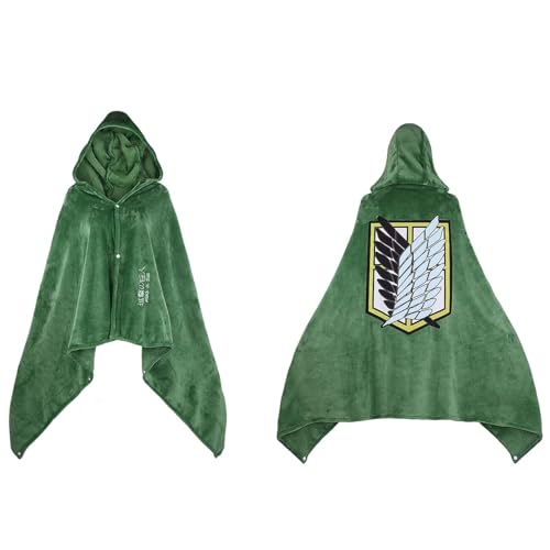 Fehodun Anime Umhang Attack on Titan Cape Decke Anime Cosplay Harness Mantel Manga Karneval Kostüm Halloween Requisiten