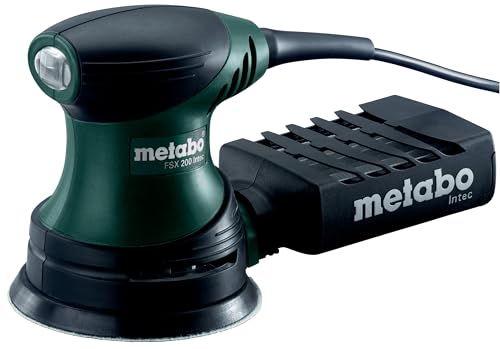metabo Fäustlingsexzenterschleifer FSX 200 Intec – 609225500 – Für eine bequeme Einhandbedienung – Nennaufnahmeleistung: 240 W – 2,8 m Kabellänge