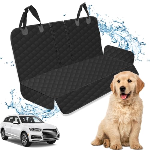 Chingcoo Hundedecke Auto Rückbank, Autoschondecke Hund Rücksitz Schutzdecke Autos Hund Rückbank Auto Hundedecke Rücksitz Wasserdicht Autoschondecke mit Sicherheitsgurt für Alle Autos, Minivans, SUV
