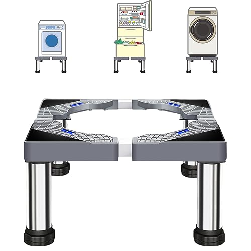 Waschmaschinen Untergestell Waschmaschinenständer Waschmaschinensockel Podest für Kühlschrank, Trockner und Gefrierschrank Bärenlast 150kg, Verstellbare Breite Höhe(40-60cm,17-20cm)