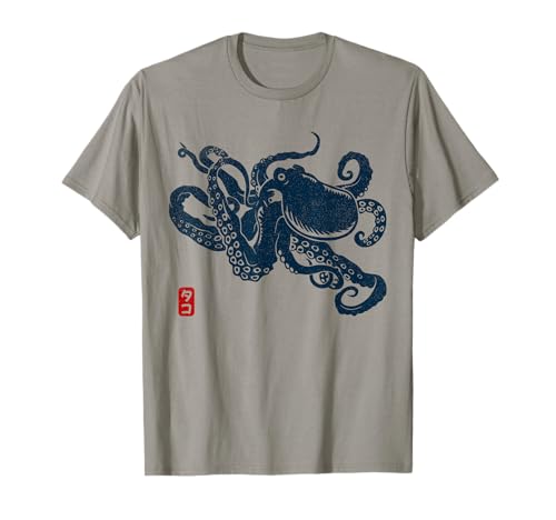 Japanische ästhetische Vintage Kraken Octopus T-Shirt