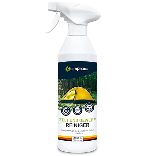 SIMPRAX Zelt Reiniger, Planen und Gewebe Reiniger - oekologisch, umweltfreundlich: PFC Frei simprax (500ml)