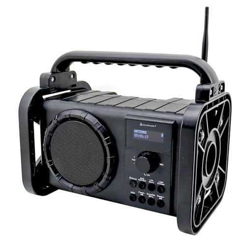 Soundmaster DAB80SW Baustellenradio mit DAB+ UKW Bluetooth und Li-Ion Akku IP44 Staub- und spritzwassergeschützt