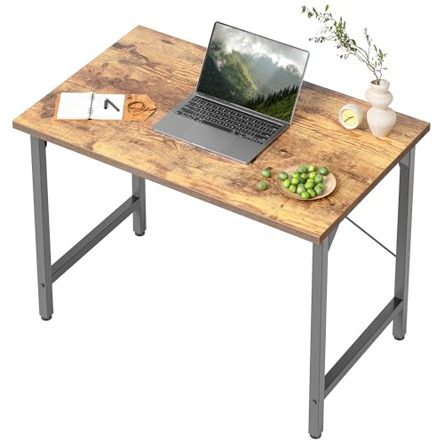 BEXEVUE Schreibtisch, 80 x 40 cm Kleiner Computertisch, Bürotisch für Arbeitszimmer, Schlafzimmer, Industrie-Design, Metallgestell, Holz PC Tisch für Home und Office