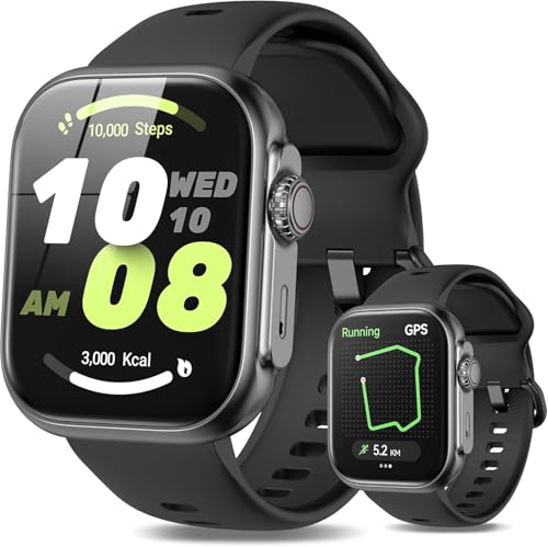 Smartwatch Damen mit GPS und Alexa Built-in, 1.85'Fitnessuhr mit Telefonfunktion, Pulsmesser,Schlafmonitor, Spo2, Schrittzahler, 100+ Sportmodi Fitness Tracker Sportuhr für Android iOS