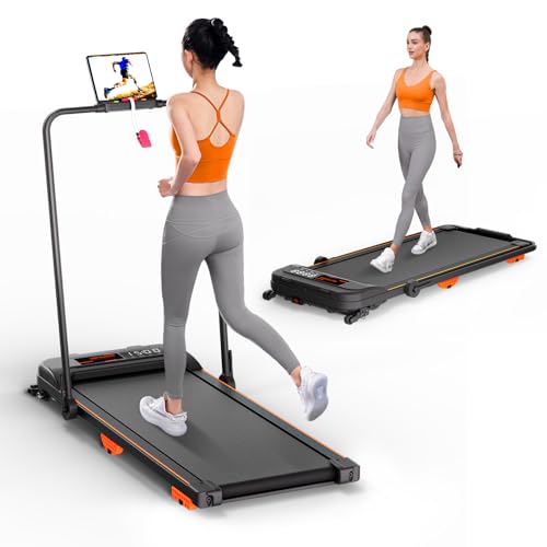 Laufband für Zuhause mit Neigung, 12 km/h Leiser Walking Pad, 2.5HP Klappbares Elektrisches Laufband mit LCD-Anzeige, Fernbedienung und App-Steuerung,Dreifache Stoßdämpfung,Keine Montage Erforderlich