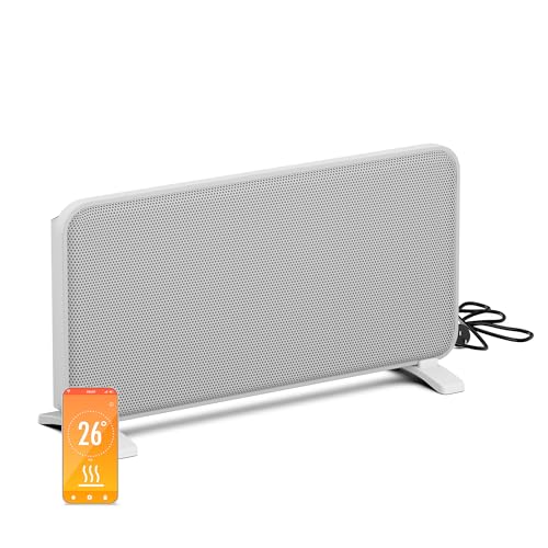 Blumfeldt Infrarotheizung 2000 W – Wandmontage & Standgerät, Graphen-Heizelement, App & Touch-Steuerung, Thermostat, IP24, Überhitzungs- & Umkippschutz, für Räume bis 20 m², Weiß