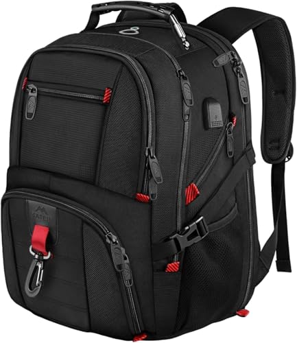 MATEIN Groß Laptop Rucksack Herren 17 Zoll, 17,3 Zoll Arbeit Wasserdicht Backpack Laptoptasche Reisen Rucksack, Schulrucksack Teenager Jungen Anti Diebstahl Business Schwarz