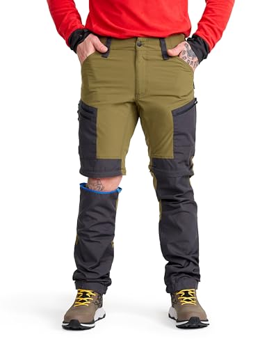 RevolutionRace Herren RVRC GP Pro Zip Off Pants, strapazierfähige, belüftete und wandelbare Hose für alle Outdoor-Aktivitäten, Dark Olive, S