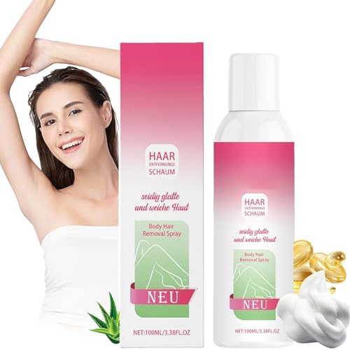 Body Haarentfernung Schaum |Enthaarungsschaum 100ml, Haarentfernungsschaum- Effektive Haarentfernung Ohne Rasur FüR Frauen Und MäNner Kann Ersetzen Haarentfernungscreme- FüR Arme, Achseln, Beine (1)