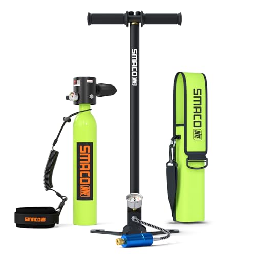 SMACO S300Plus Mini Tauchflasche Sauerstoffflasche Taucherflasche Mini zum tauchen Mit 5 Bis 10 Minuten Tauchen Sauerstofftank Taucher Set Tauchausrüstung Tragbare 0.5L