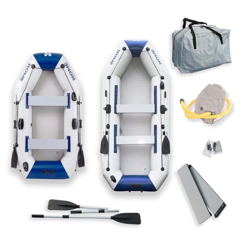HOME DELUXE - Schlauchboot Pike Small inkl. Motor - Material: strapazierfähiges PVC- Maße: LxB ca. 230 x 128 cm - für bis zu 3 Personen | Beiboot, Motorboot, Ruderboot