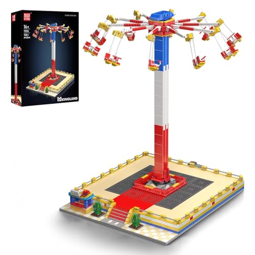Mould King 11016 Technik MOC Rotations-Fliegerstuhl-Baustein-Set kreatives Vergnügungspark-Modell APP ferngesteuert Karussell Technologie Klemmbausteine Bausatz （1581+Teile）