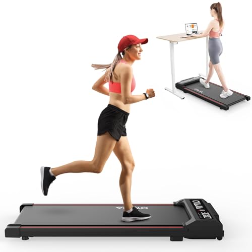 Elektrisches Laufband, Home Laufband 120kg, 1-6km/h Walking Pad mit LED-Anzeige und Bluetooth-Lautsprecher, Fernbedienung und App, Platzsparend, Kompakte Laufband für Zuhause und Büro