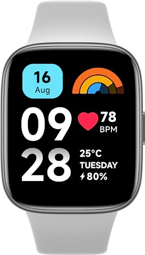 Xiaomi Redmi Watch 3 Active Grau, LCD-Display 1,83 Zoll, Bluetooth, 100 Sportmodi, Überwachung der körperlichen Verfassung, wasserdicht 50 m, bis zu 12 Tage Akkulaufzeit