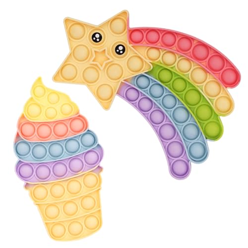 BDSHUNBF 2PCS Pop It Bubble Fidget Spielzeug, Silikon Antistress Toy für Stressabbau, Kinder und Erwachsene