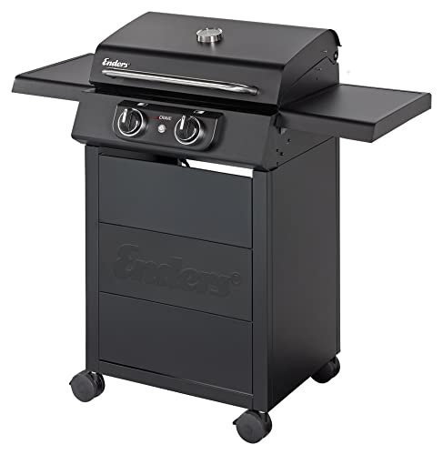 Enders® Elektrogrill eCRAVE, mit Gussrost, Grillwagen mit viel Stauraum, SIMPLE CLEAN Reinigungssystem und 2 leistungsstarke Heizelemente und formstabilen Garhaube mit integriertem Thermometer