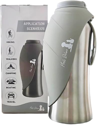 Maili Deluxe, Hundetrinkflasche, Für deinen treuesten Begleiter – 800ml Isolierte Edelstahl Wasserflasche, Doppelwandig Vakuum Isoliert, Leicht zu Reinigen, Perfekt für unvergessliche Abenteuer!