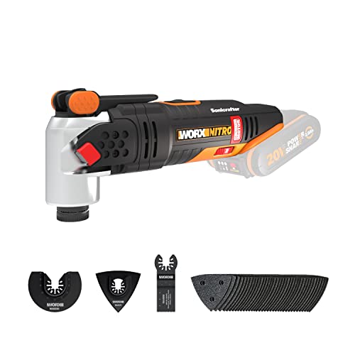 WORX WX693.9 NITRO Sonicrafter Akku Multifunktionswerkzeug 20V – bürstenloser Motor – vielseitig zum Schneiden, Polieren, Sägen uvm. – für Bearbeitung verschiedener Materialien – ohne Akku & Ladegerät